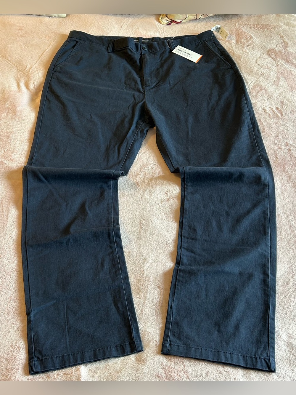 Old Navy Ultimate Slim Built In Flex navy blue chino pants size 40X32 preppy